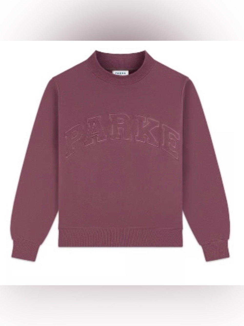 PARKE | Monochromatic Varsity Mockneck In Eggplant L/XL